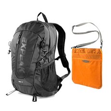 Expeak 高級款 Diaz 27L後背包 + 背包防雨罩 + 扁平Sacoche輔助包組合, 黑色(後背包, 防雨罩), 橘色(輔助包)