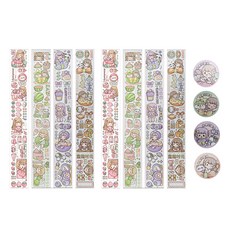 마켓감성 깜찍소녀 롤 레저 꾸미기 테이프 4종 x 2p 세트, 디저트, 1세트