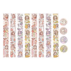 마켓감성 깜찍소녀 롤 레저 꾸미기 테이프 4종 x 2p 세트, 후르츠, 1세트