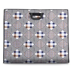 南原木器工藝社 三層絎縫方形桌巾, 灰色格紋系列