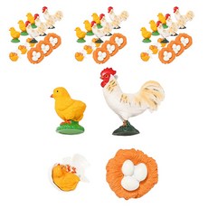 minhwashop 動物生命週期成長公仔 雞 S230142B, 混合色, 10個