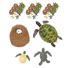 민화샵 동물 한살이 성장 피규어 거북이 S230142C, 혼합색상, 10개