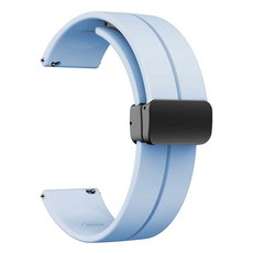 ZELSEN D扣 矽膠磁吸錶帶 智慧手錶錶帶 20mm, DS7 冰藍色
