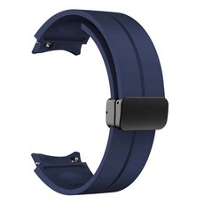 Gelsen Galaxy Watch 4/5/6專用束帶矽膠磁吸錶帶錶帶 曲線型 GDS7, GDS10 海軍藍, 20mm