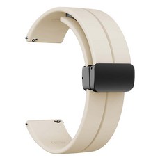 ZELSEN D扣 矽膠磁吸錶帶 智慧手錶錶帶 20mm, DS2 米色