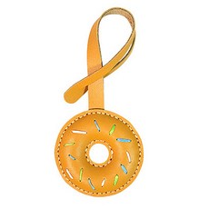 Tappia 學習用 DIY 皮革繩鑰匙圈材料包, 卡其棕, 1個