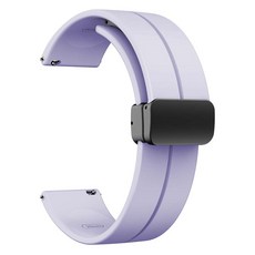 ZELSEN D扣 矽膠磁吸錶帶 智慧手錶錶帶 20mm, DS6 薰衣草紫