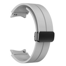 Galaxy Watch 4 / 5 / 6 專用 D型扣矽膠磁吸錶帶 弧形錶帶, GDS11 灰色, 20mm