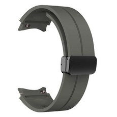 Galaxy Watch 4 / 5 / 6 專用 D型扣矽膠磁吸錶帶 弧形錶帶, GDS12 深灰色, 20mm
