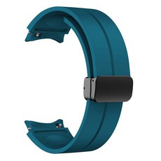 Galaxy Watch 4 / 5 / 6 專用 D扣 矽膠磁吸錶帶 弧形錶帶 20mm, GDS9 藍綠色
