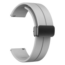 ZELSEN D扣 矽膠磁吸錶帶 智慧手錶錶帶 20mm, DS11 灰色