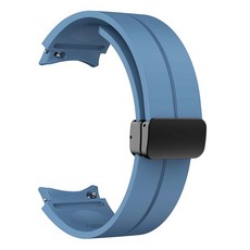 Galaxy Watch 4 / 5 / 6 專用 D型扣矽膠磁吸錶帶 弧形錶帶, GDS8 寶石藍, 20mm