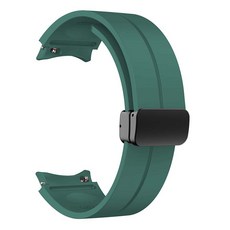 Galaxy Watch 4 / 5 / 6 專用 D型扣矽膠磁吸錶帶 弧形錶帶, GDS5 卡其綠, 20mm