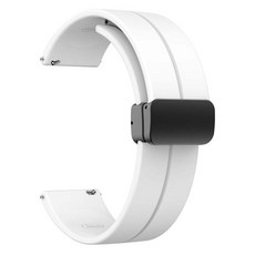 ZELSEN D扣 矽膠磁吸錶帶 智慧手錶錶帶 20mm, DS1 白色