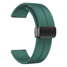 ZELSEN D扣 矽膠磁吸錶帶 智慧手錶錶帶 20mm, DS5 卡其綠