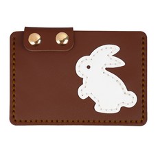 Tappia 皮革工藝 DIY 卡片零錢包, 1個, 深棕色托帕石