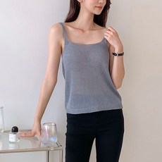 針織女款亞麻方領馬甲背心 Hipoe 無袖上衣