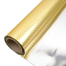 POPO FANCY 細圓點塑膠捲筒包裝紙 大, 金色, 1個