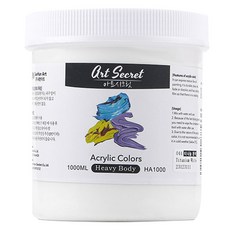 Art Secret 藝術家的秘密 重體高黏度丙烯酸漆044鈦白, 1 種顏色, 1000ml