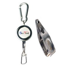Sea Time 伸縮別針捲線器 + 釣線剪 A套組, 銀色, 1套