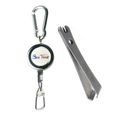 Sea Time 伸縮扣 + 釣線剪 K 套組, 銀色, 1套
