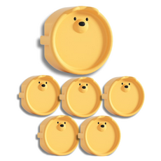 원더파파 귀여운 곰돌이 콘센트 안전마개, 허니옐로우, 6개