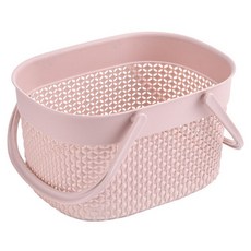알파커머스 논슬립 손잡이형 목욕바구니, 핑크