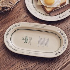 Tiny Blanc Lettering 農夫市集橢圓碗, 混合顏色, 1個