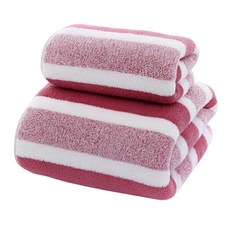 소니오 소프트 믹스 컬러 목욕 바스 타월 35 x 75 cm + 대형 타월 70 x 140 cm 세트, 04레드, 1세트