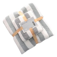 Sonio Home Sweet Soft 聚酯纖維浴巾 2件組 35 x 75 cm + 70 x 140 cm, 05 灰色, 1套