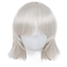 데이소이 숏기장 염색 가발, 실버, 1개