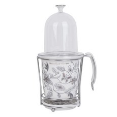 GOLDEN BELL 蝴蝶瀝水餐具筒 大 + 蓋子, 1個, 灰色