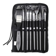 Allode 彩色刷具收納包 8件刷具組 TYPE 01 黑色, 1套