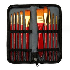 Allode 高品質化妝包刷具10件組 TYPE 01 紅色, 1套