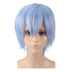 daysoy 短版層次角色扮演假髮, 1個, 天空藍色