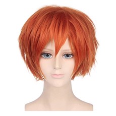 daysoy 短版層次角色扮演假髮, 1個, 橘紅色