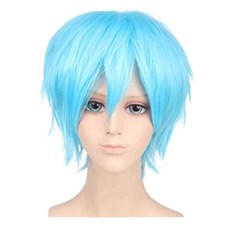 daysoy 短版層次角色扮演假髮, 1個, 水藍色