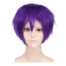 daysoy 短版層次角色扮演假髮, 1個, 紫色