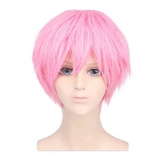 daysoy 短版層次角色扮演假髮, 1個, 淺粉紅色