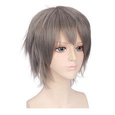 daysoy 短版層次角色扮演假髮, 1個, 亞麻灰