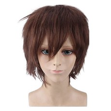 daysoy 短版層次角色扮演假髮, 1個, 牛奶棕色