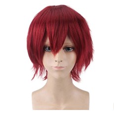 daysoy 短版層次角色扮演假髮, 1個, 深紅色