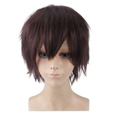 daysoy 短版層次角色扮演假髮, 1個, 巧克力棕色