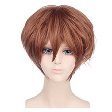daysoy 短版層次角色扮演假髮, 1個, 棕色