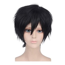daysoy 短版層次角色扮演假髮, 1個, 黑色