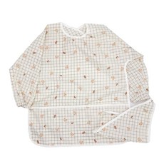 Bébé Chouette 幼兒防水長袖美術畫袍 + 頭巾組, 象牙白小熊