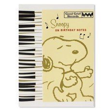 홀마크 스누피 생일 축하 입체 사운드 카드 815172, 혼합색상, 1개