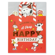 Hallmark Snoopy史努比生日祝賀立體卡 816384, 混和顏色, 1個
