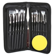 Verni Art 美術畫材 壓克力 油畫 筆刷組 黑色, 1套