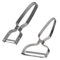 LiViNG ART 全不鏽鋼寬削皮器片切洋白菜刀+馬鈴薯刀組, 銀, 1組